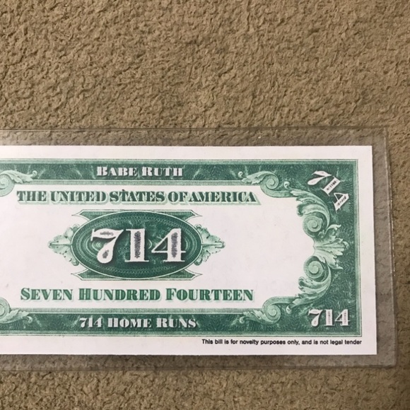 BABE RUTH YANKEES OLD SCHOOL MLB⚾LEGENDARY NOVELTY NOTE WITH PROTECTIVE PLASTIC - Picture 5 of 7